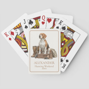 Baraja De Cartas Perro de caza de estilo vintage acuarela