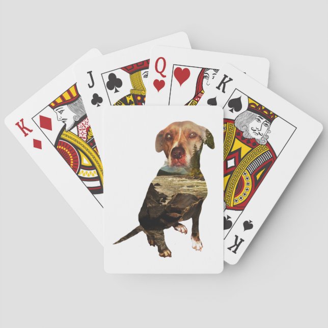 Baraja De Cartas perro de doble exposición (Reverso)
