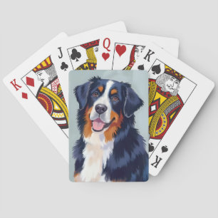 Baraja De Cartas Perro de montaña bernés Mascota de acuarela