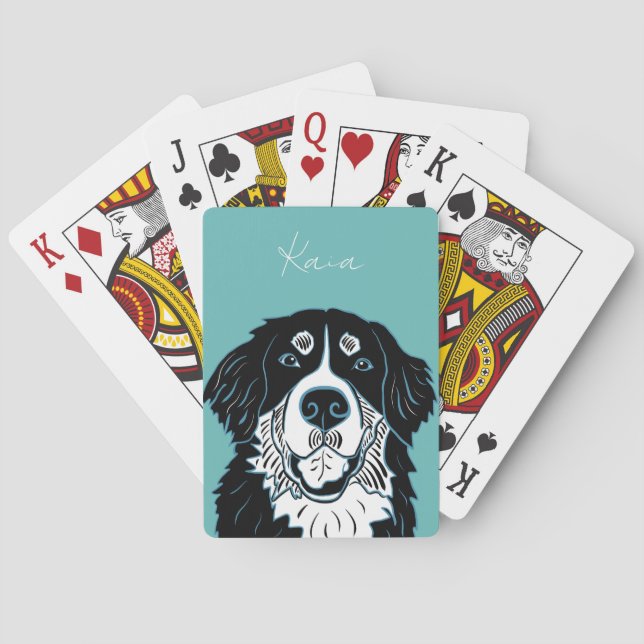 Baraja De Cartas Perro de montaña bernés personalizable   (Reverso)