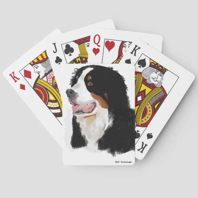 Baraja De Cartas Perro de montaña de Bernese dibujado mano (Reverso)