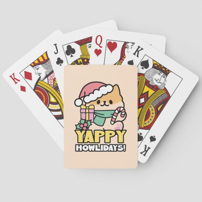 Baraja De Cartas Perro de Navidades Cuadros - Yappy Howlidays (Reverso)