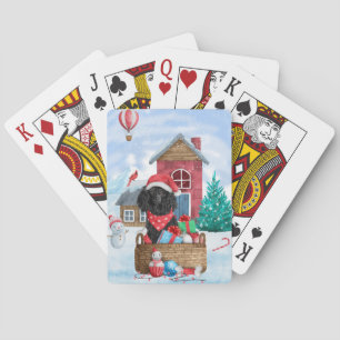 Baraja De Cartas Perro de perro caniche en la casa de perros de Nav