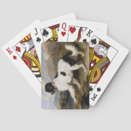 Baraja De Cartas Perro de Terranova (animal blanco y negro)