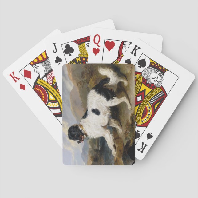 Baraja De Cartas Perro de Terranova (animal blanco y negro) (Reverso)