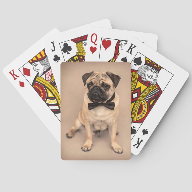 Baraja De Cartas Perro del barro amasado con la pajarita (Reverso)