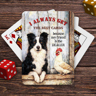 Baraja De Cartas Perro despeinado divertido y gallina 