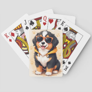 Baraja De Cartas Perro divertido de montaña bernesa Kawaii