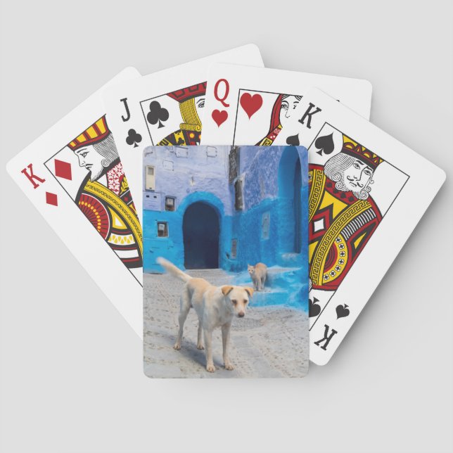Baraja De Cartas Perro en la ciudad azul (Reverso)