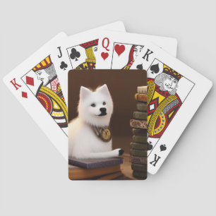 Baraja De Cartas Perro esquimal americano con libros