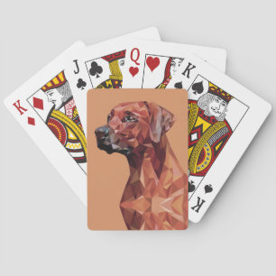 Baraja De Cartas Perro geométrico marrón en Brown