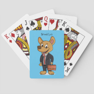 Baraja De Cartas Perro gracioso usando traje de negocios personaliz