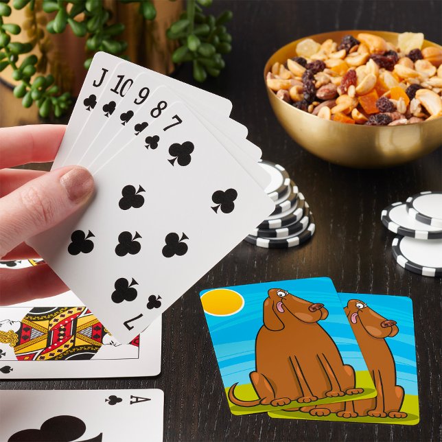 Baraja De Cartas Perro Grande Marrón Divertido Sentado al Sol (Subido por el creador)