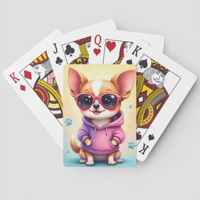 Baraja De Cartas Perro Kawaii Chihuahua Divertido (Reverso)