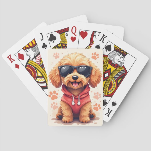 Baraja De Cartas Perro Kawaii Cockapoo Divertido (Reverso)