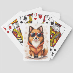Baraja De Cartas Perro Kawaii Collie Áspero Divertido