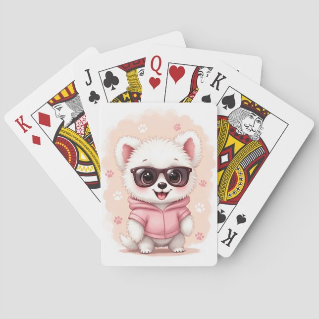 Baraja De Cartas Perro Kawaii Coton de Tulear Divertido (Reverso)