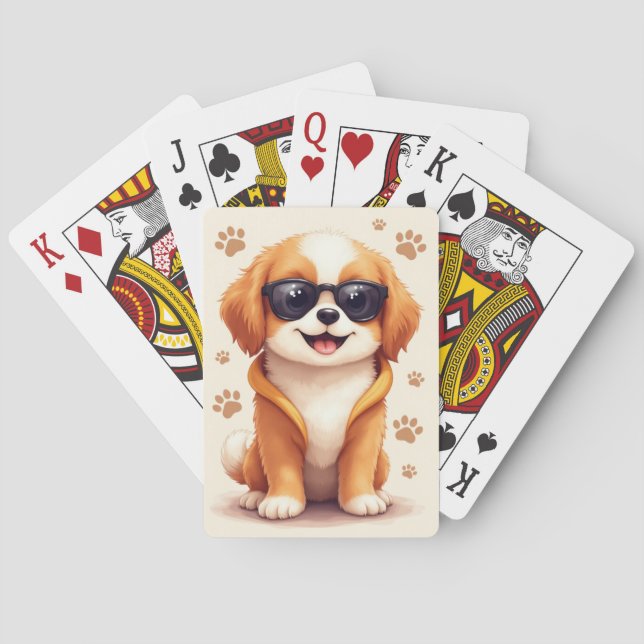 Baraja De Cartas Perro Kawaii divertido Tibetan Spaniel (Reverso)