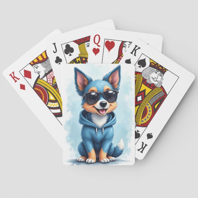Baraja De Cartas Perro Kawaii Funny Blue Heeler (Reverso)