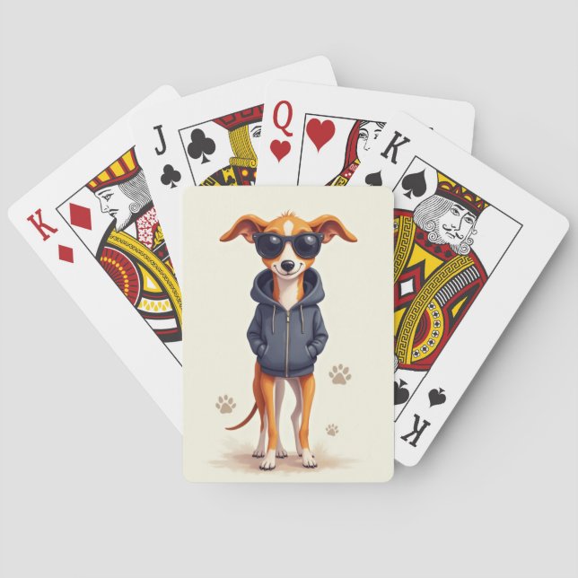 Baraja De Cartas Perro Kawaii Galgo Divertido (Reverso)