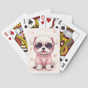 Baraja De Cartas Perro Kawaii Maltés Divertido
