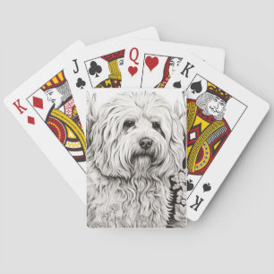 Baraja De Cartas Perro Komondor Pacífico Mascota de bosquejo de per