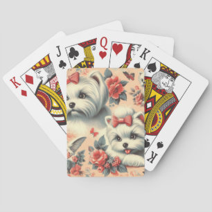 Baraja De Cartas Perro maltés vintage