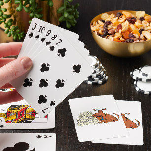 Baraja De Cartas Perro marrón con pieles de huesos Mascota lindo