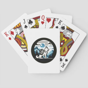 Baraja De Cartas Perro minimalista de mochilera Naturaleza y viaje