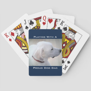 Baraja De Cartas Perro orgulloso papá lindo Labrador blanco perrito