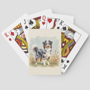 Baraja De Cartas Perro Pastor Australiano Merle Cola Larga