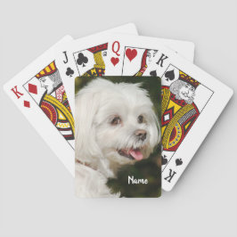 Baraja De Cartas Perro picante maltés blanco personalizado