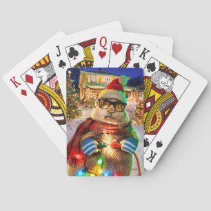 Baraja De Cartas Perro Prairie con luces Navidades