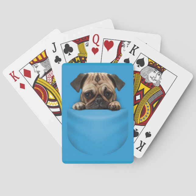 Baraja De Cartas Perro pug. en el bolsillo (Reverso)