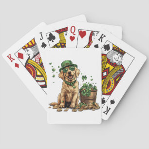 Baraja De Cartas Perro recuperador del día de San Patricio