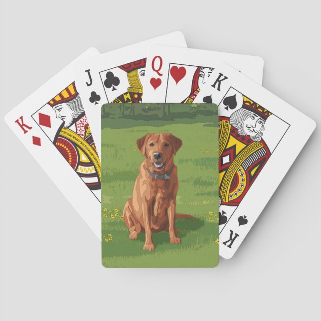 Baraja De Cartas Perro recuperador del labrador rojo Fox (Reverso)