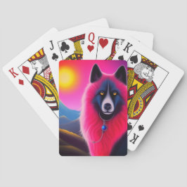Baraja De Cartas Perro rosa y negro