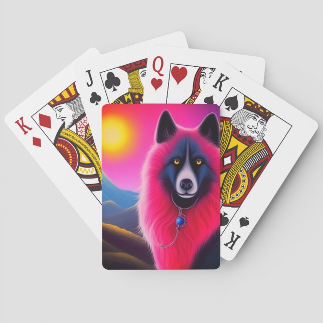 Baraja De Cartas Perro rosa y negro (Reverso)