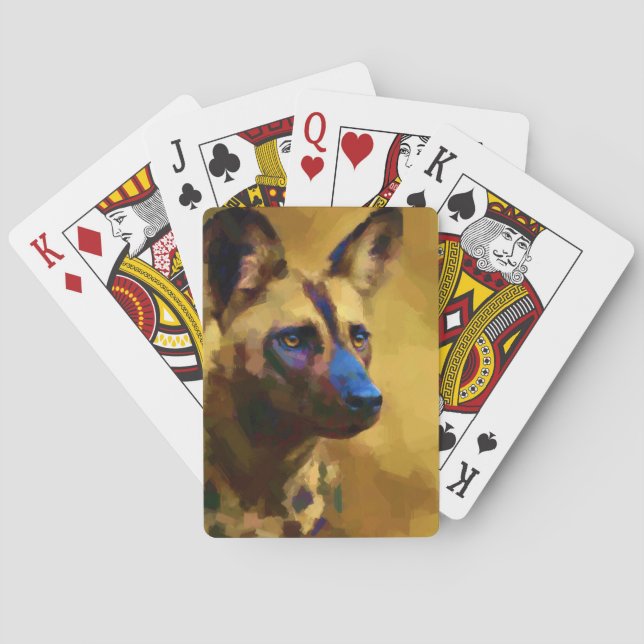 Baraja De Cartas Perro salvaje africano (Reverso)