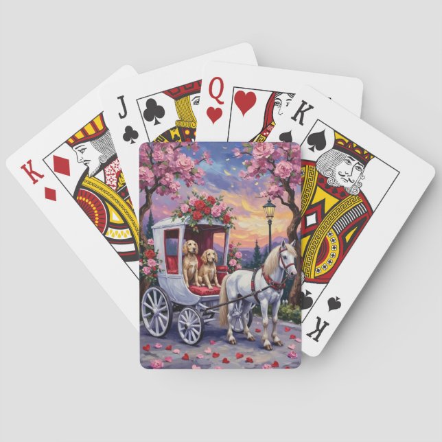 Baraja De Cartas Perro Setter Inglés Día de San Valentín (Reverso)