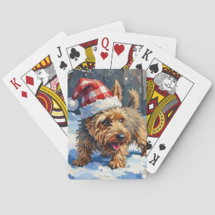 Baraja De Cartas Perro Terrier Cairn Espiritual Cavando para Navida