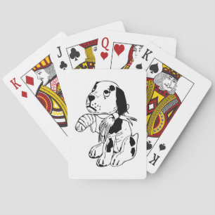 Baraja De Cartas Perro triste con pierna rota