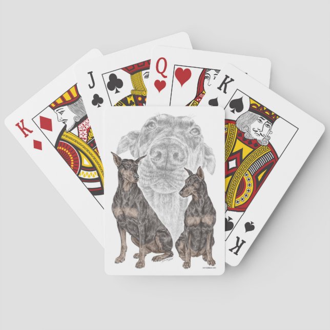 Baraja De Cartas Perros de Doberman Negro (Reverso)
