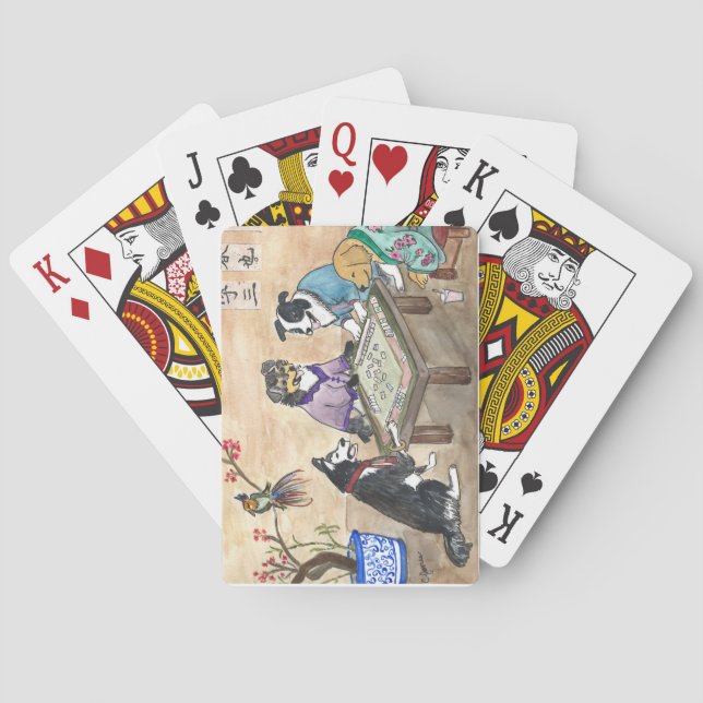 Baraja De Cartas Perros de Mahjong - (Reverso)
