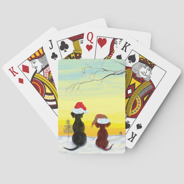 Baraja De Cartas perros festivos springador (Reverso)