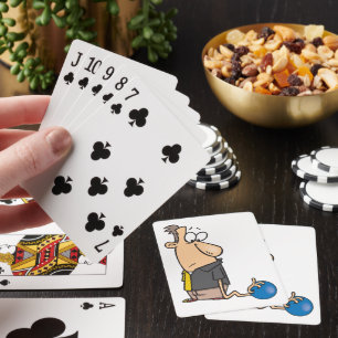 Baraja De Cartas Personaje de bolos triste divertido con bola de bo