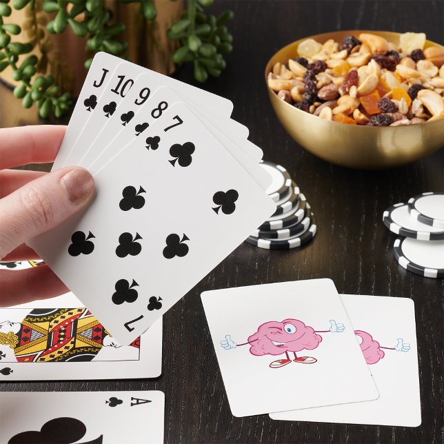 Baraja De Cartas Personaje de cerebro de dibujos animados divertido (Subido por el creador)