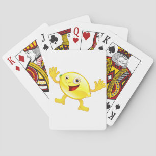 Baraja De Cartas Personaje lindo de la fruta del limón