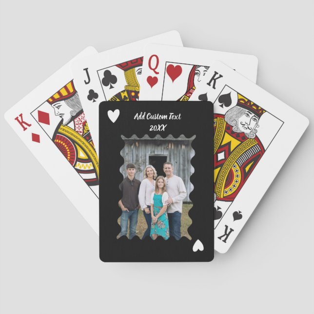 Baraja De Cartas Personalised Family Black heart Photo Poker Cards (Reverso)