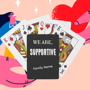 Baraja De Cartas Personaliza "Kind" y "Family Name B&W Game Night"